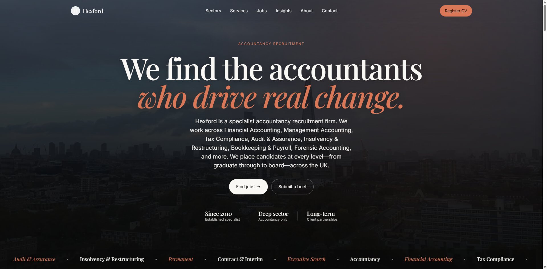 Hexford template homepage