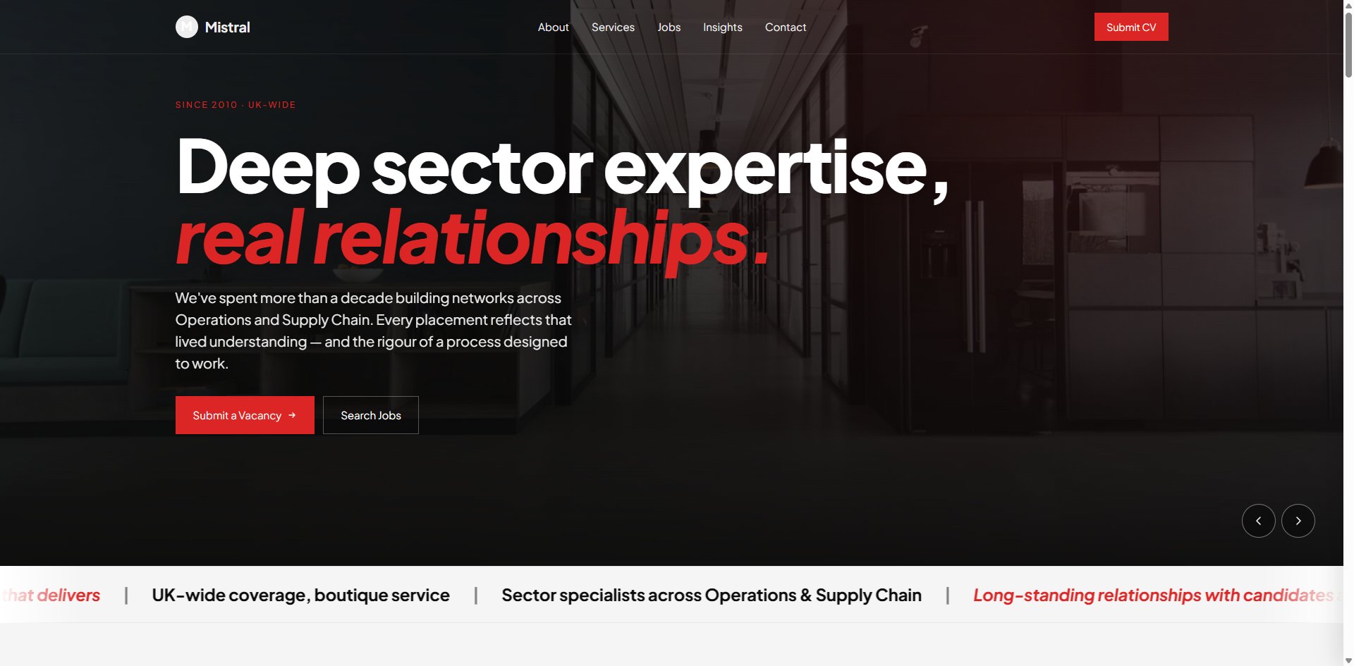 Mistral template homepage