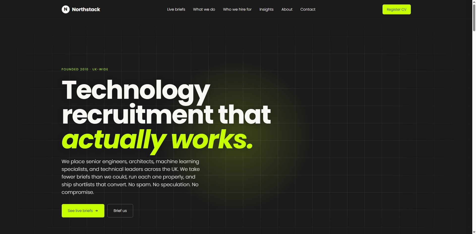 Northstack template homepage